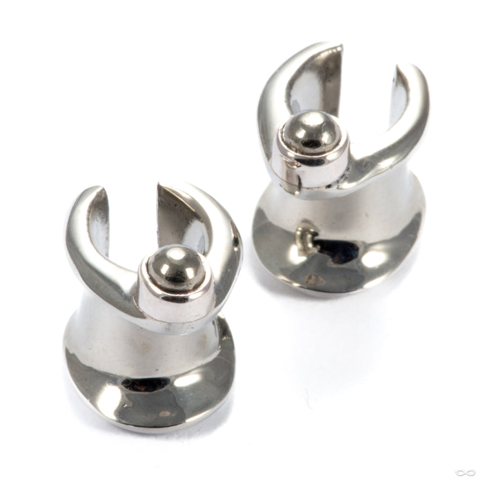 0g (8mm) / White Brass / Pyrite