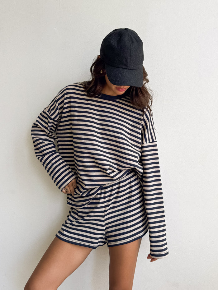Sammi Stripe Knit Shorts - Stitch And Feather