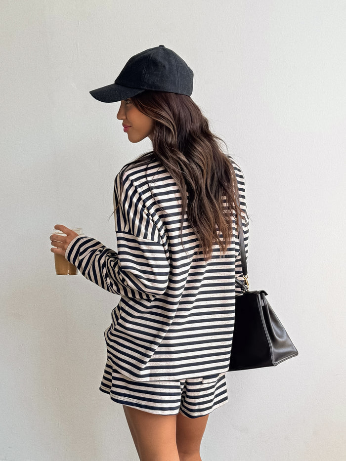 Sammi Stripe Knit Shorts - Stitch And Feather