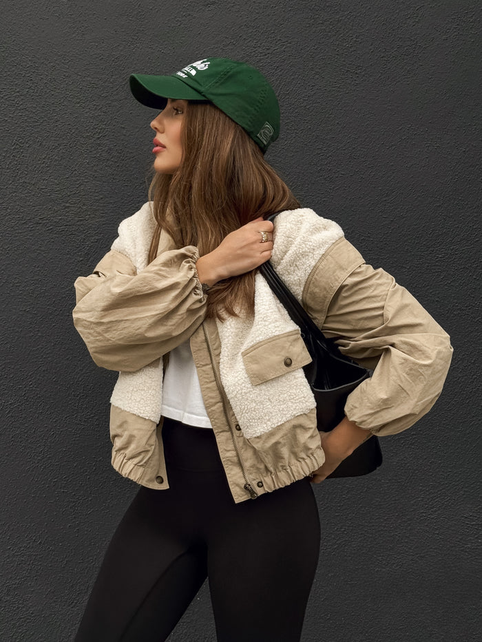 Sandstone Sherpa Windbreaker Jacket - Final Sale - Stitch And Feather