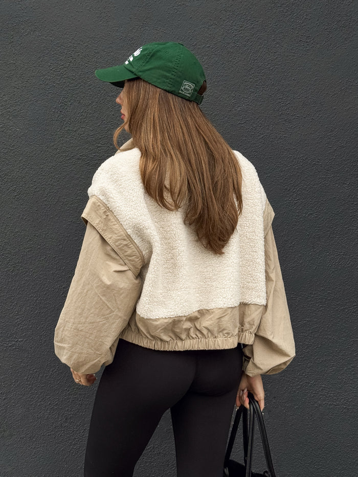 Sandstone Sherpa Windbreaker Jacket - Final Sale - Stitch And Feather