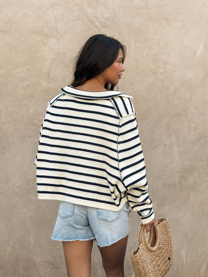 Saylor Stripe Knit Sweater - Final Sale - Stitch And Feather