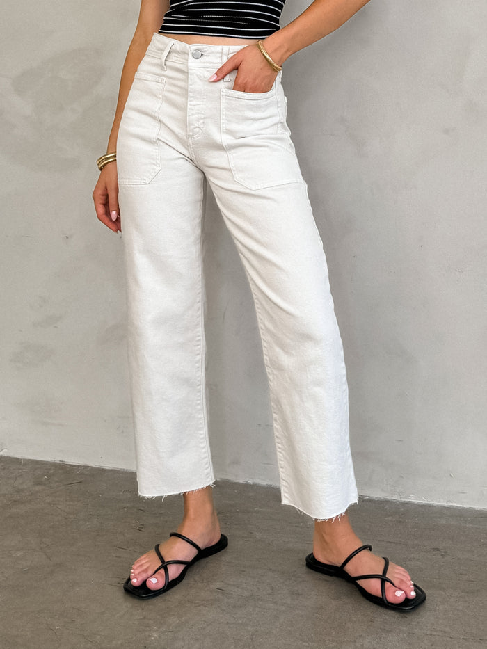 Sea Salt Wide Leg Jeans - Stitch And Feather