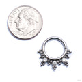 Seam Ring with Beaded Clusters and 3 Stones from LeRoi with clear CZ