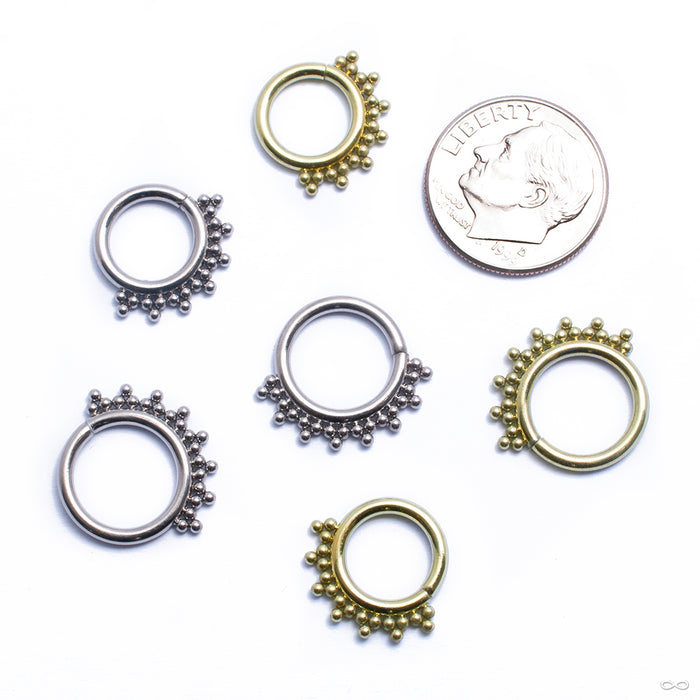 Seam Ring with Beaded Clusters from LeRoi in assorted materials