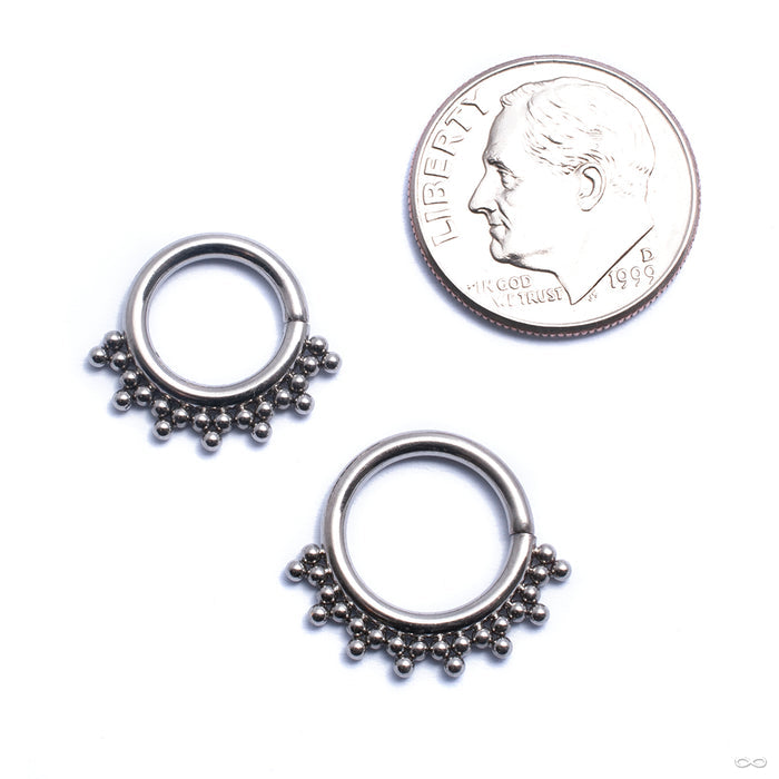 Seam Ring with Beaded Clusters from LeRoi in titanium