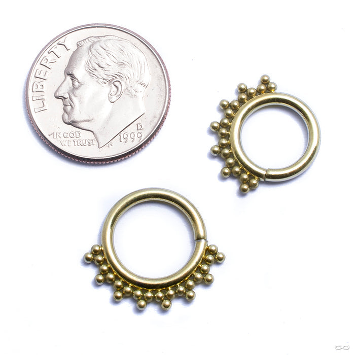 Seam Ring with Beaded Clusters from LeRoi in titanium anodized gold