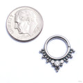 Seam Ring with Beads and 3 Stone Cluster from LeRoi with clear CZ