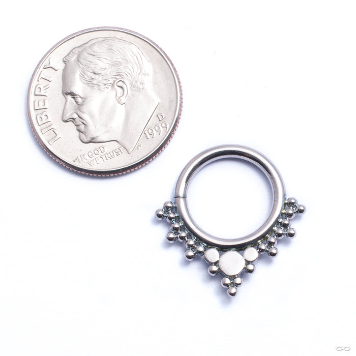 Seam Ring with Beads and 3 Stone Cluster from LeRoi back view