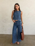 Second Chances Denim Top - Stitch And Feather