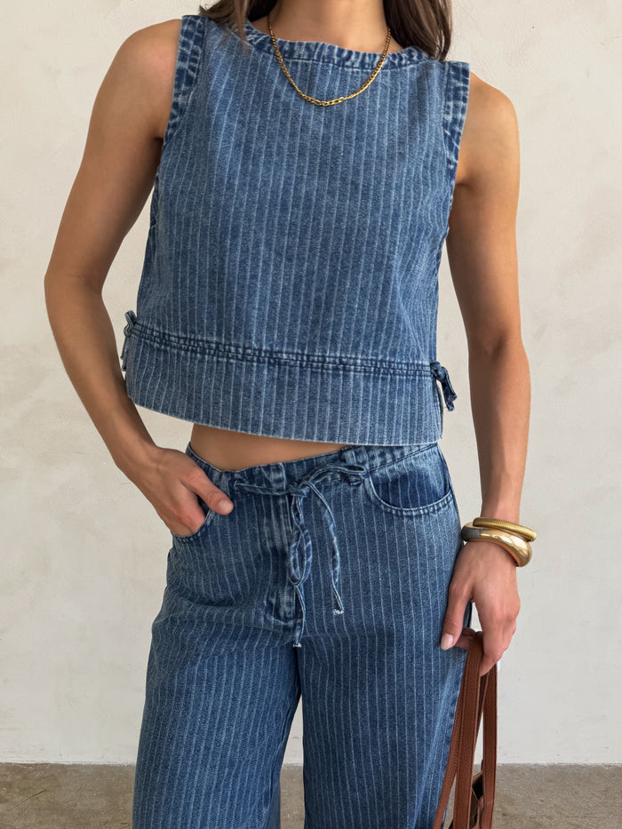 Second Chances Denim Top - Stitch And Feather