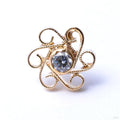 Shakti Press-fit End in Gold from Quetzalli with Clear CZ