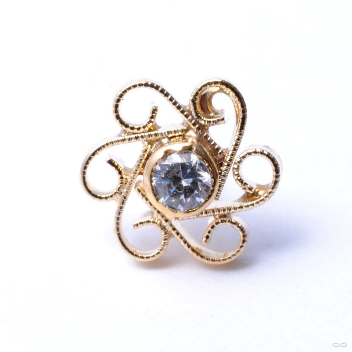 Shakti Press-fit End in Gold from Quetzalli with Clear CZ