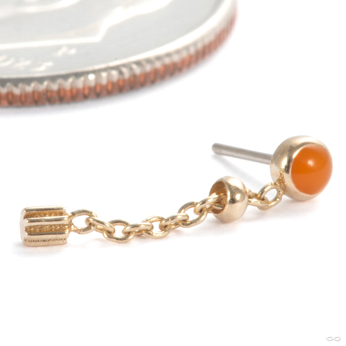 Short & Sweet Press-fit End in 14k Yellow with Electrical Orange Enamel Gold from Pupil Hall