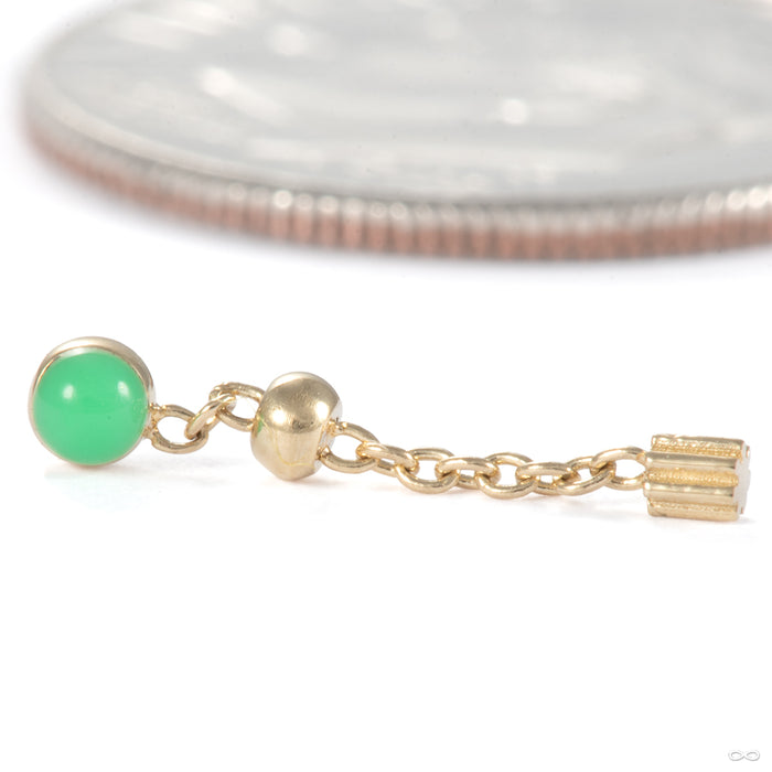 Short & Sweet Press-fit End in 14k Yellow Gold with Fresh Green Enamel from Pupil Hall