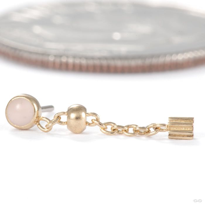 Short & Sweet Press-fit End in 14k Yellow Gold with New White Enamel from Pupil Hall
