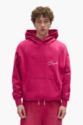 Signature Hoodie oversized white sweatshirt with kangaroo pocket and faded wash.
