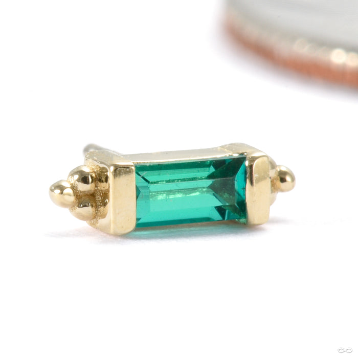 Siva Press-fit End in Gold from BVLA with Chatham emerald