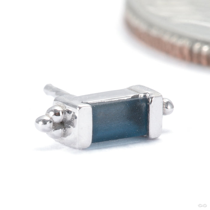 Siva Press-fit End in Gold from BVLA with sandblasted London blue topaz