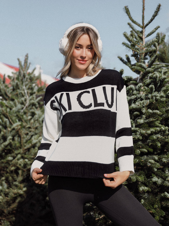 Ski Club Crew Neck Sweater - Final Sale - Stitch And Feather