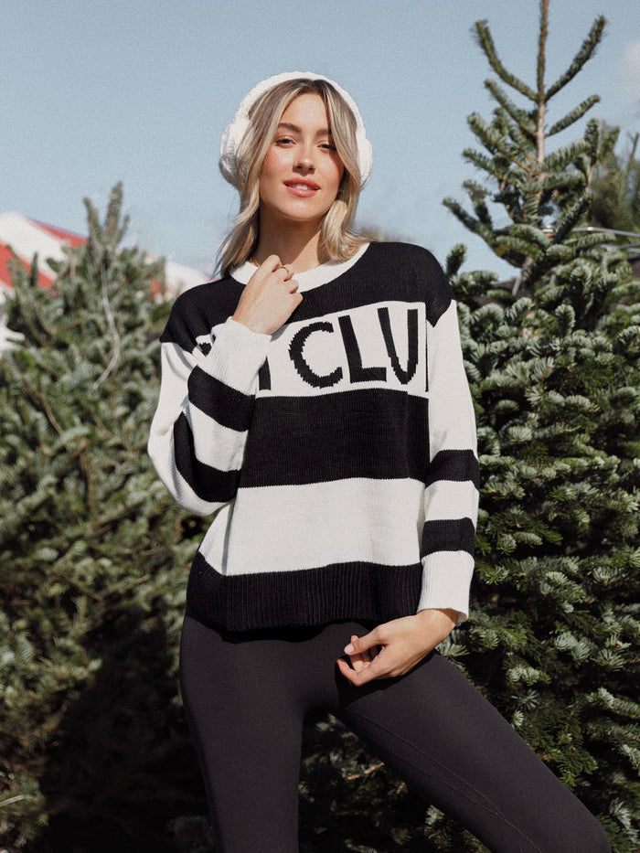 Ski Club Crew Neck Sweater - Final Sale - Stitch And Feather