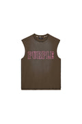 Slab Outline Tank Top in black, 100% cotton, regular fit with textured jersey and raised matte silicone.