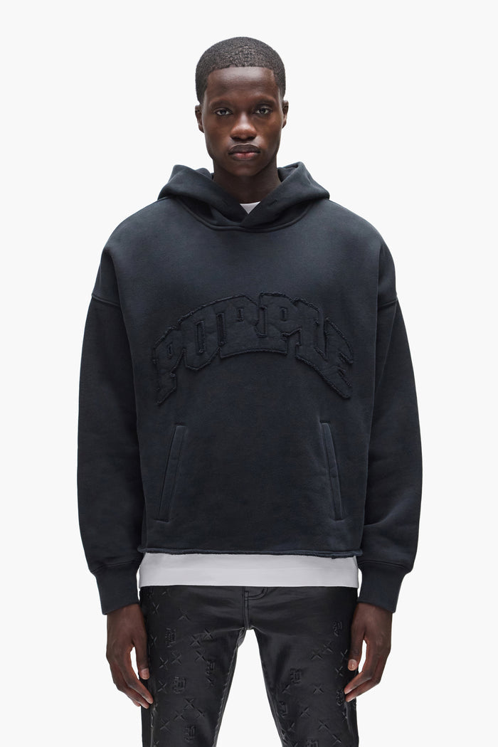 Slab Wordmark Hoodie oversized sweatshirt with welt hand pocket in heavyweight fleece