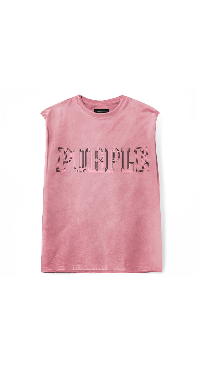 Slab Wordmark Tank Top with Crackle Print and Regular Fit in Light Wash, available in multiple sizes.