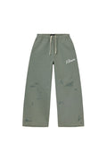 Slugger Script Sweatpant in Green, 100% cotton, wide fit with elastic waistband and pockets