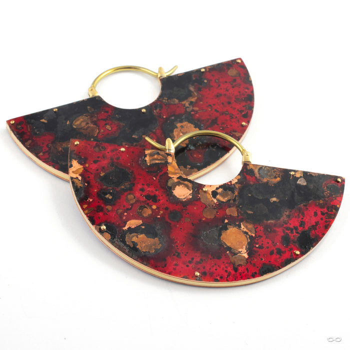 Small Equinox with Ruby Red Oxidized Face from Quetzalli stacked view
