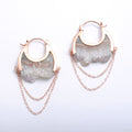 Small Moonstruck Earrings in Rose Gold with Agate Crystal from Buddha Jewelry