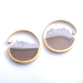 Small Muse Hoops in Yellow Gold with Fluorite from Buddha Jewelry