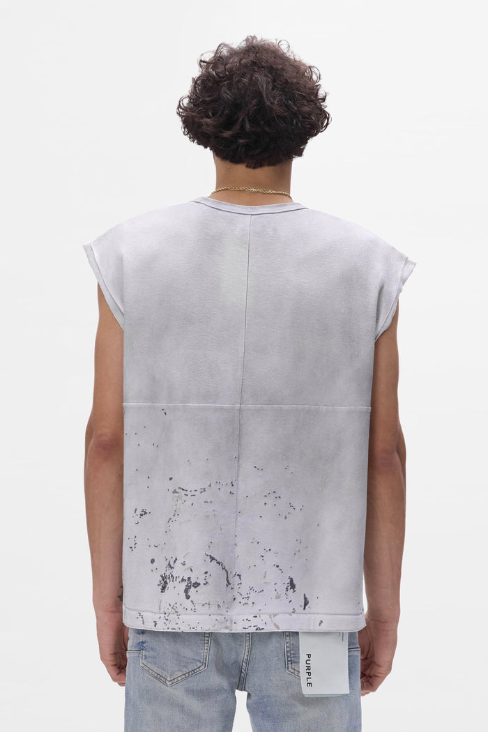 Smile Tank Top, oversized fit, textured jersey, digital printed design, embroidered details.