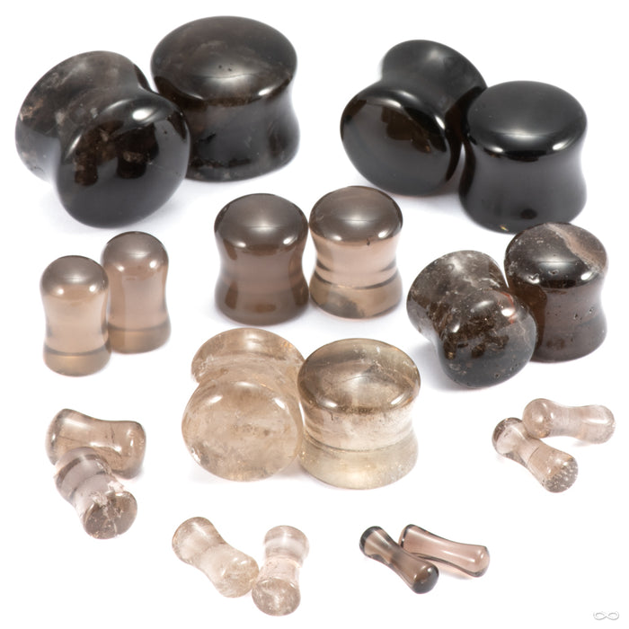 Smoky Quartz Plugs & Eyelets from Diablo Organics in assorted sizes