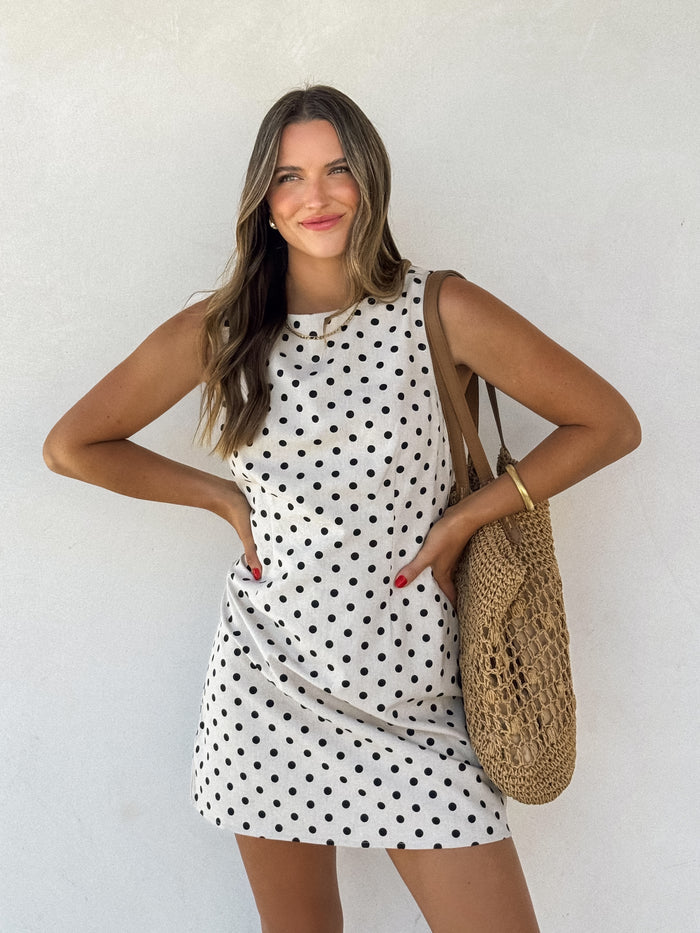 Soft Spot Linen Mini Dress - Stitch And Feather