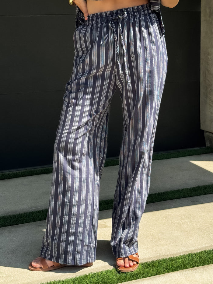 Solana Stripe Linen Pants - Stitch And Feather