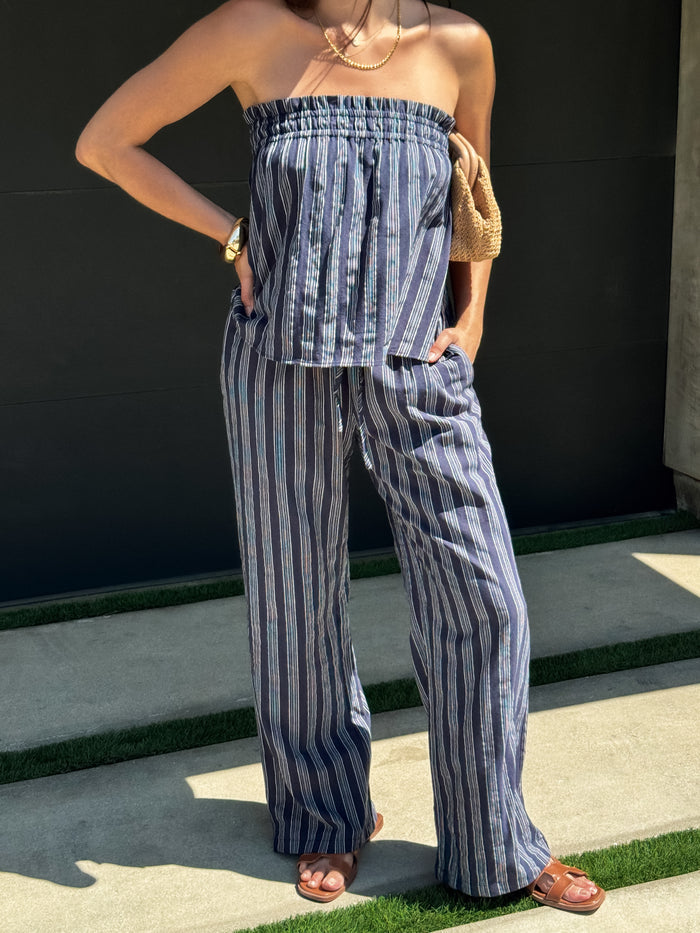 Solana Stripe Linen Pants - Stitch And Feather