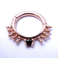 Solifuge Clicker in Gold from Sacred Symbols with Red Tourmaline