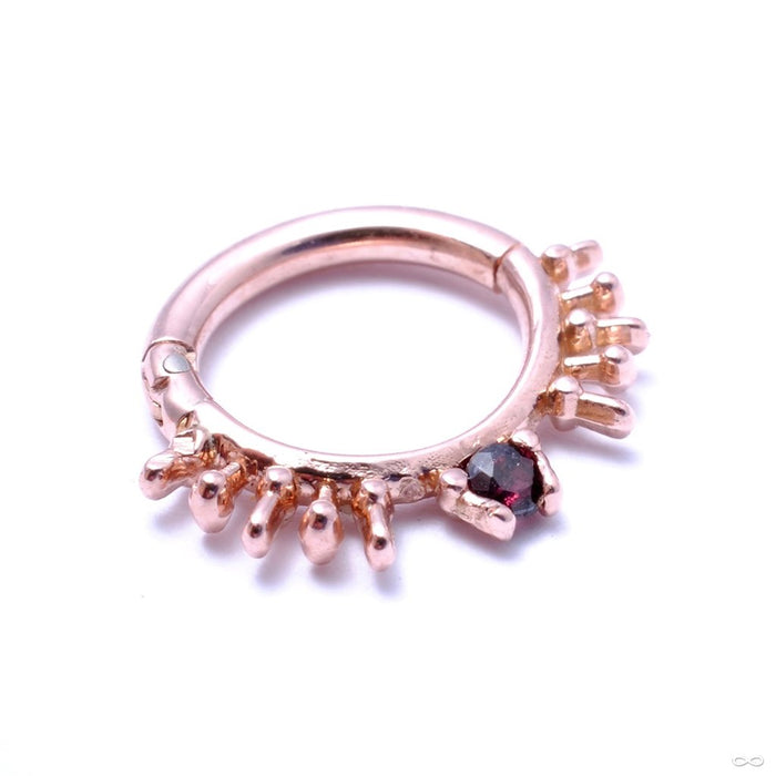 Solifuge Clicker in Gold from Sacred Symbols with Red Tourmaline