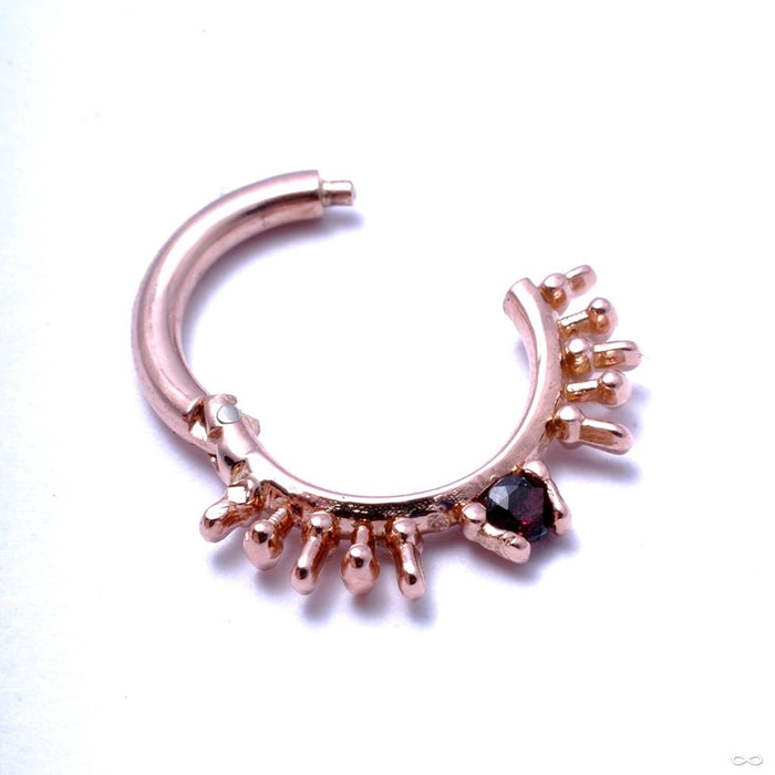 Solifuge Clicker in Gold from Sacred Symbols with Red Tourmaline