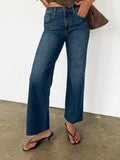 Solstice Slim Straight Jeans in Dark - Stitch And Feather