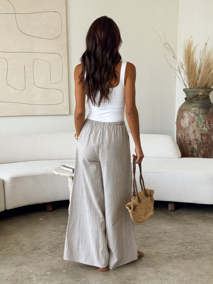 Sona Stripe Wide Leg Pants - Stitch And Feather