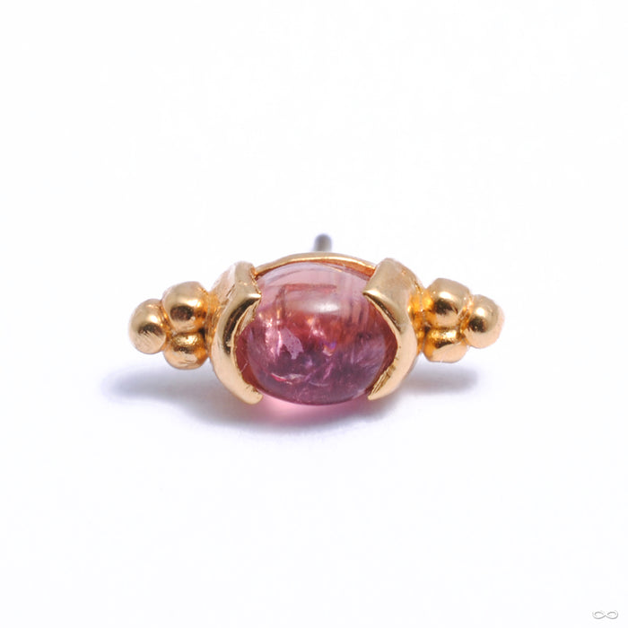 Sonnet Press-fit End in Gold from Quetzalli with pink tourmaline cabochon
