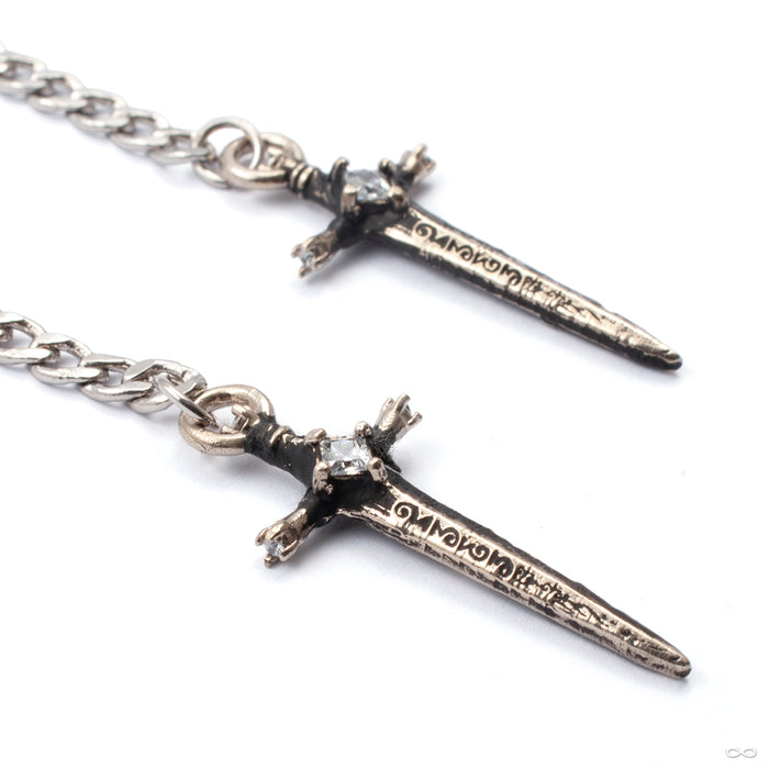 Soothsayer Earrings from Maya Jewelry in white brass