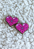 Spider Web Heart Alternative Halloween Acrylic Earrings