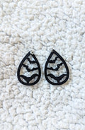 Spooky Bats Faux Leather Drop Dangle Earrings