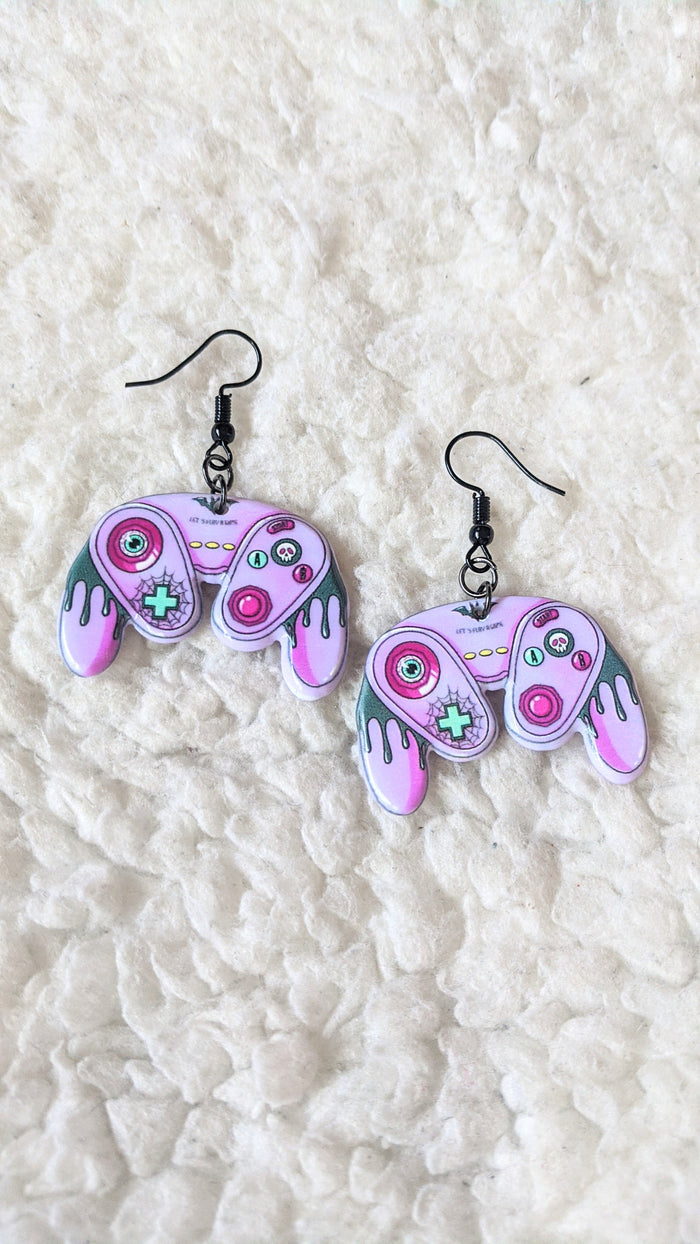 Spooky Dripping Controller Alternative Gamer Acrylic Earrings