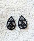 Spooky Ghosts Faux Leather Drop Dangle Earrings