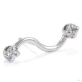 Squiggle 2 Press-fit End in 14k White Gold with Diamond from Kiwi Diamond