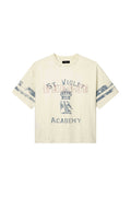 St. Violet Crystals Jersey oversized fit heavyweight textured tee in Cloud Cream color.